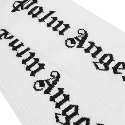 Palm Angels Vertical Logo Socks -Outlet Scarves Store 06 10 2021 JB PMRA001F21FAB0020110 2 1