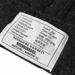 Neighborhood X Katherine Hamnett Beanie -Outlet Scarves Store 11 11 2022 JB 22213KHN HT01 BLK 2 1