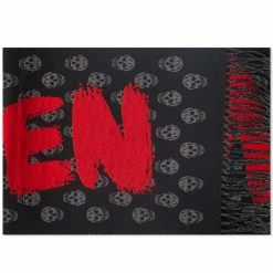 Alexander McQueen Grafitti Logo Skull Scarf