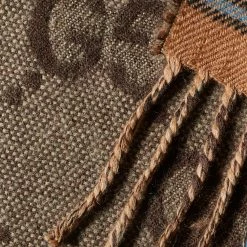 Gucci Checked Wool GG Scarf -Outlet Scarves Store 14 12 22 JF 713142 4G386 9869 3 1