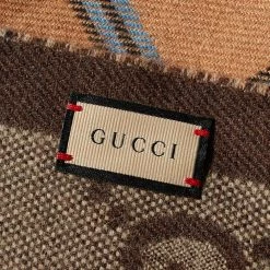 Gucci Checked Wool GG Scarf -Outlet Scarves Store 14 12 22 JF 713142 4G386 9869 4 1