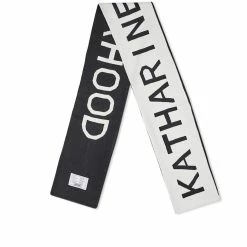 Neighborhood X Katherine Hamnett Logo Scarf -Outlet Scarves Store 17 11 2022 BLR 22213KHN AC01 BLK 3 1