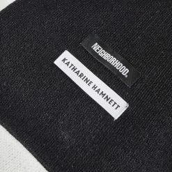 Neighborhood X Katherine Hamnett Logo Scarf -Outlet Scarves Store 17 11 2022 BLR 22213KHN AC01 BLK 4 1