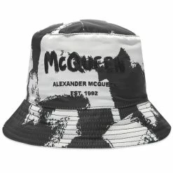 Alexander McQueen All Over Grafitti Logo Bucket Hat