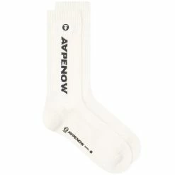 AAPE By A Bathing Ape AAPE Ribbed Logo Sock