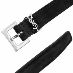 Saint Laurent YSL Metal Logo Belt -Outlet Scarves Store 26 03 2021 ML 612616 C0X0E 1000 3 1