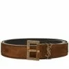 Saint Laurent Metal Logo Suede Belt -Outlet Scarves Store 30 10 2020 ML 634440 0IS0B 2355 m1 1