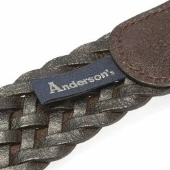 Andersons Anderson's Woven Leather Belt -Outlet Scarves Store 31 05 2019 andersons wovenleatherbelt darkbrown a1097 pi178 m1 cw 3